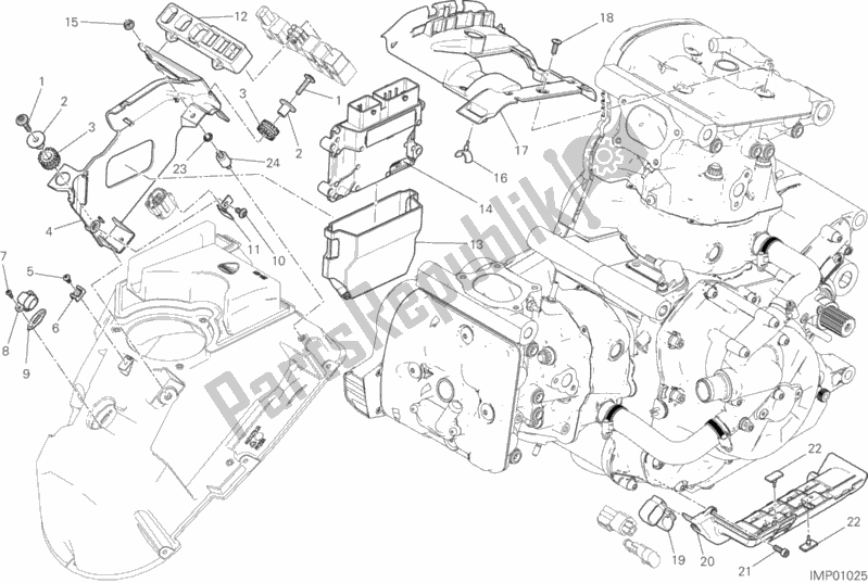 All parts for the Engine Control Unit of the Ducati Monster 1200 S 2017